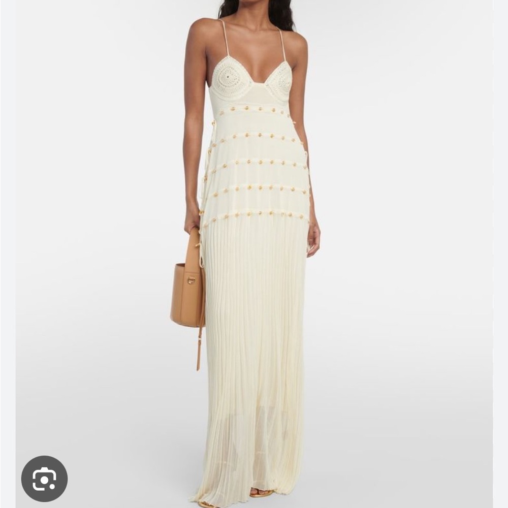 Christopher Esber White Reminiscence Beaded Maxi Dress